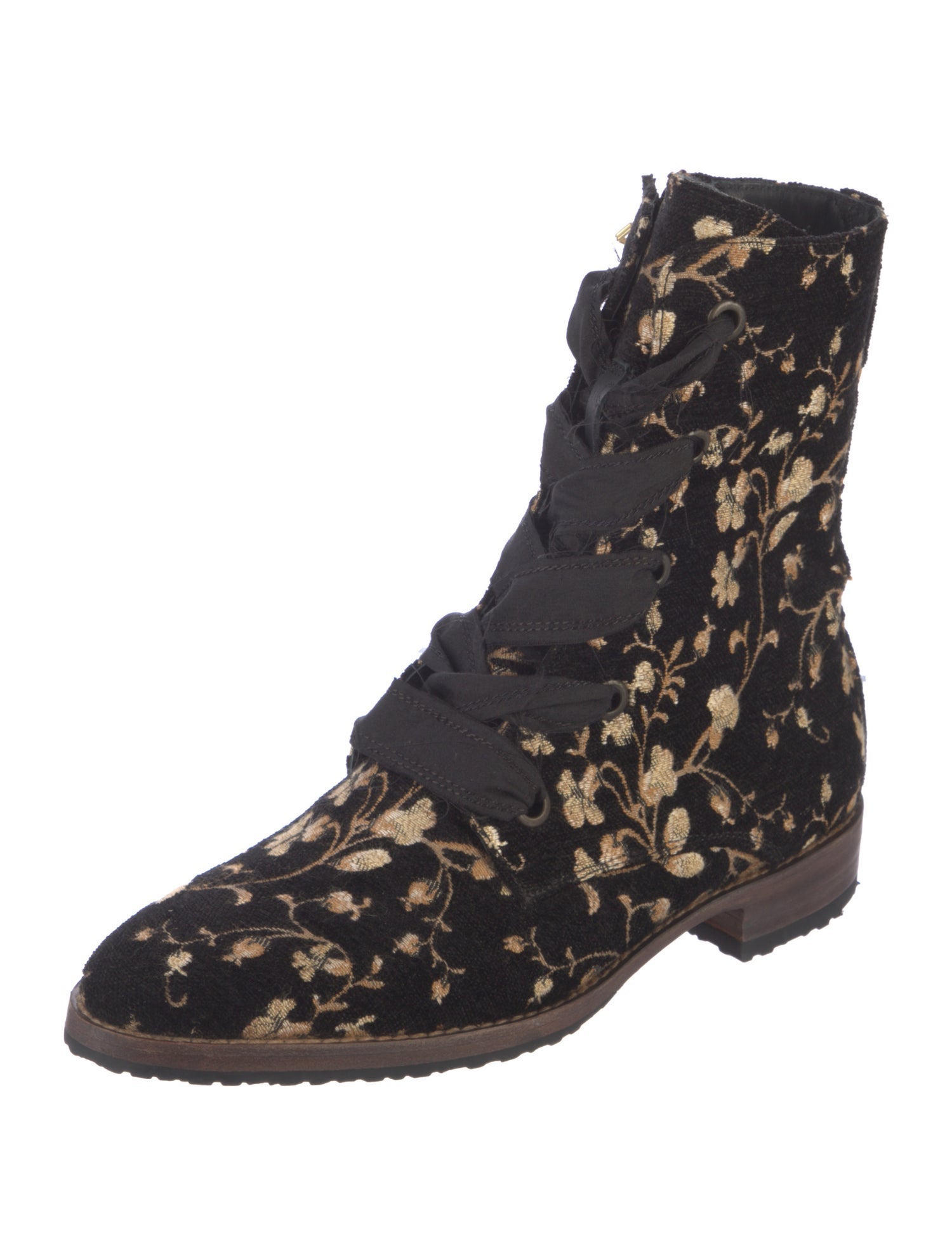 Esquivel Floral Print Combat Boots
