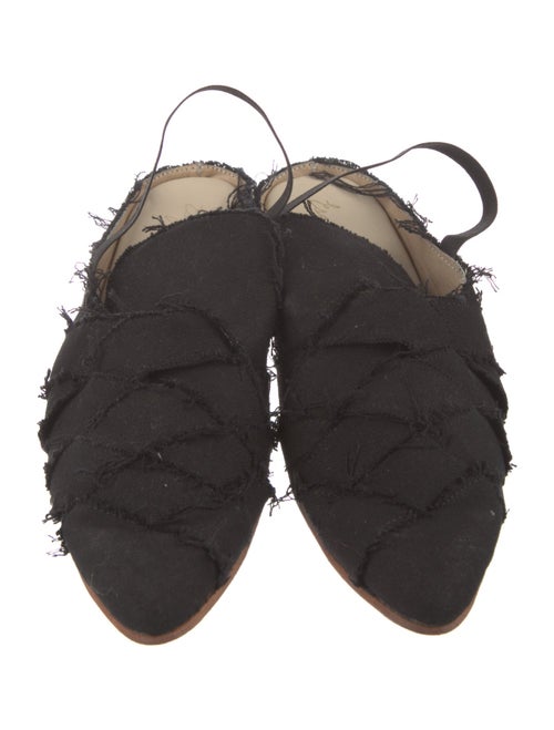 Esquivel Canvas Raw-Edge Trim Slingback Flats