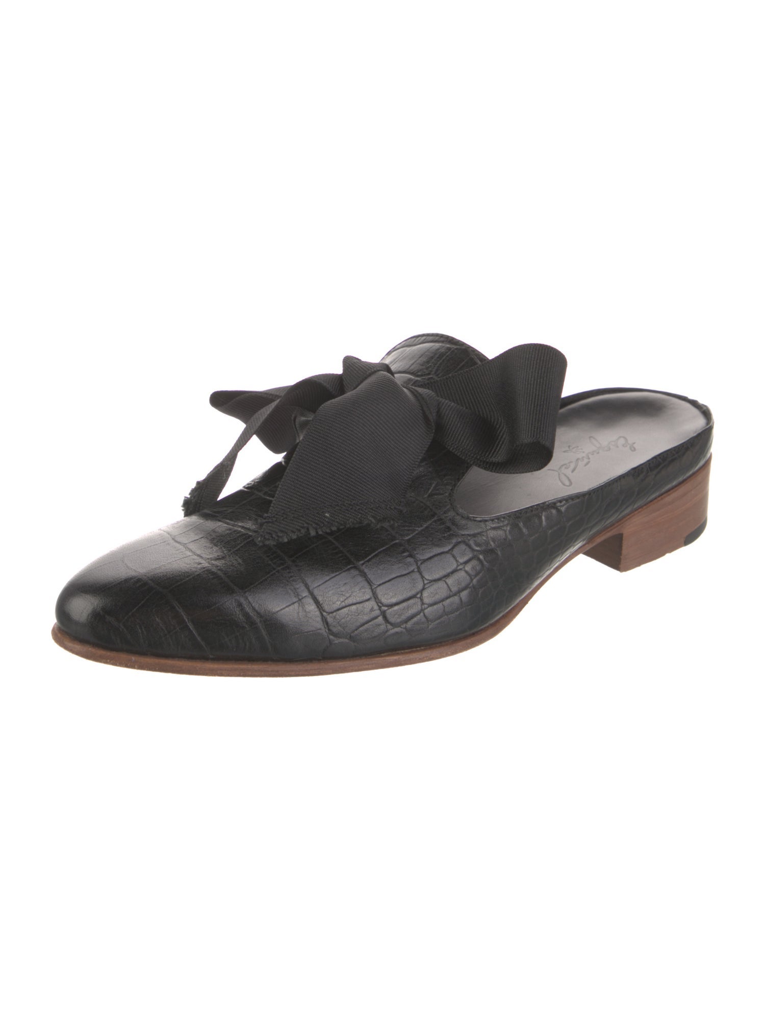 Esquivel Leather Bow Accents Mules