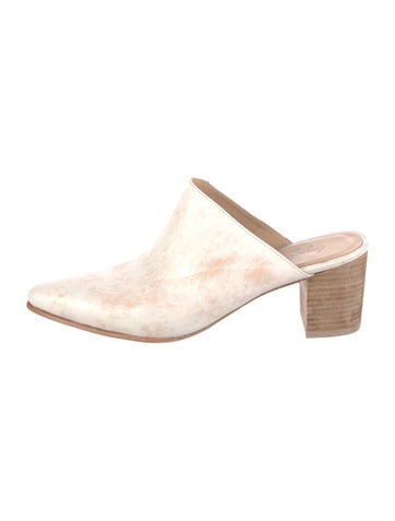 Pre-owned Esquivel Leather Mules In Neutral