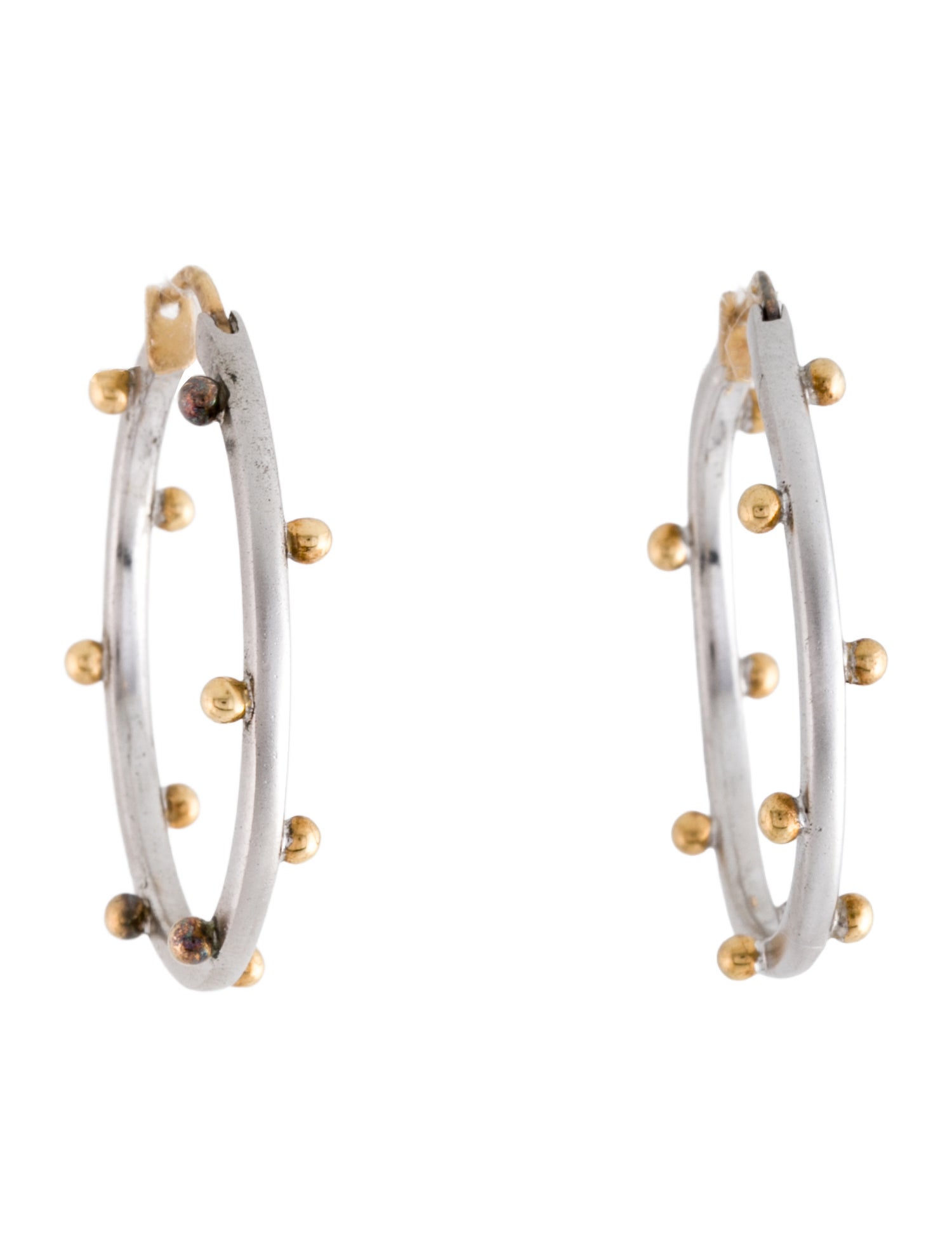 Elizabeth Showers Two-Tone Bead Hoop Earrings