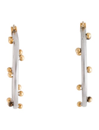 Elizabeth Showers Two-Tone Bead Hoop Earrings