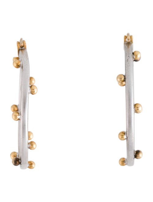 Elizabeth Showers Two-Tone Bead Hoop Earrings