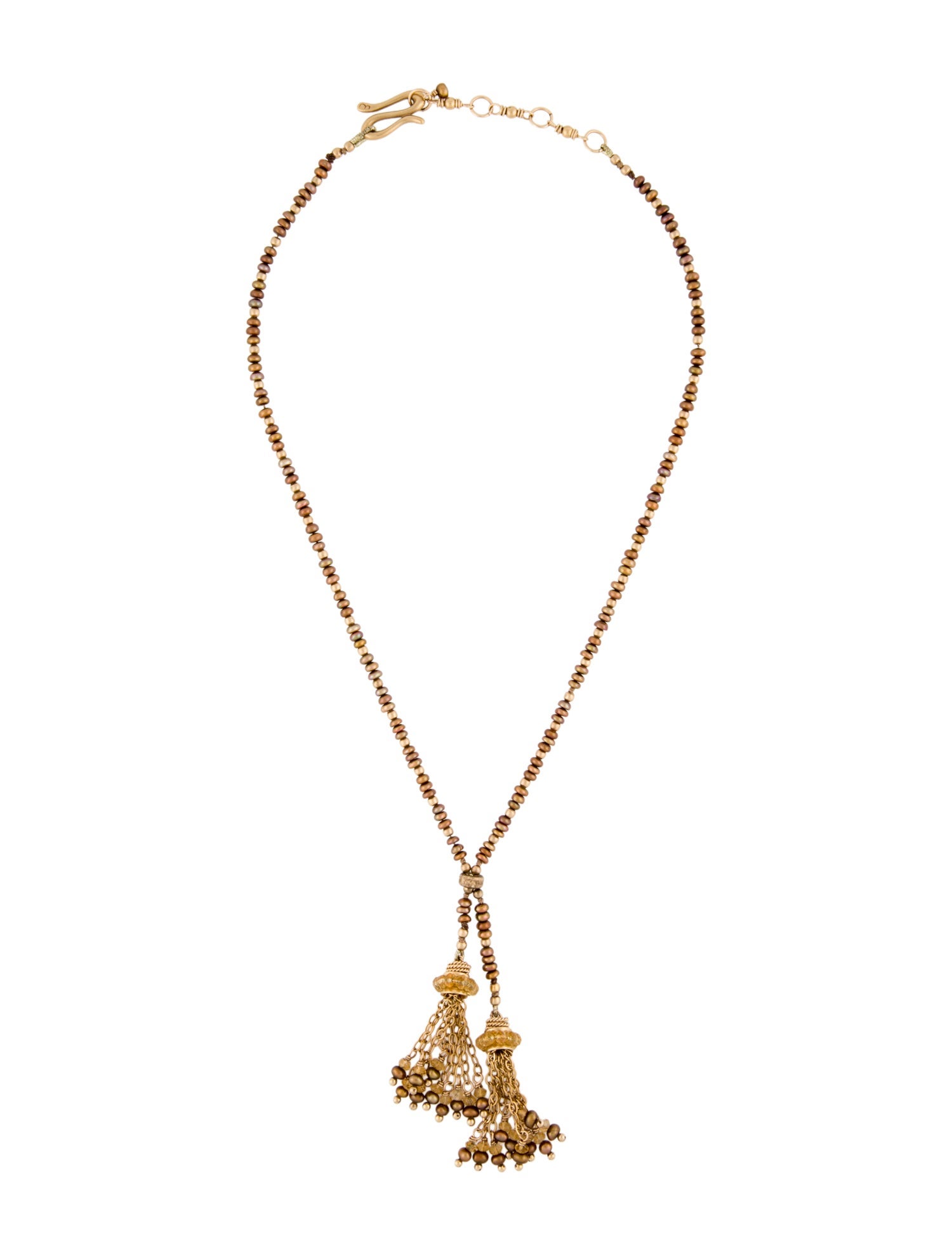 Elizabeth Showers Pearl & Citrine Tassel Necklace