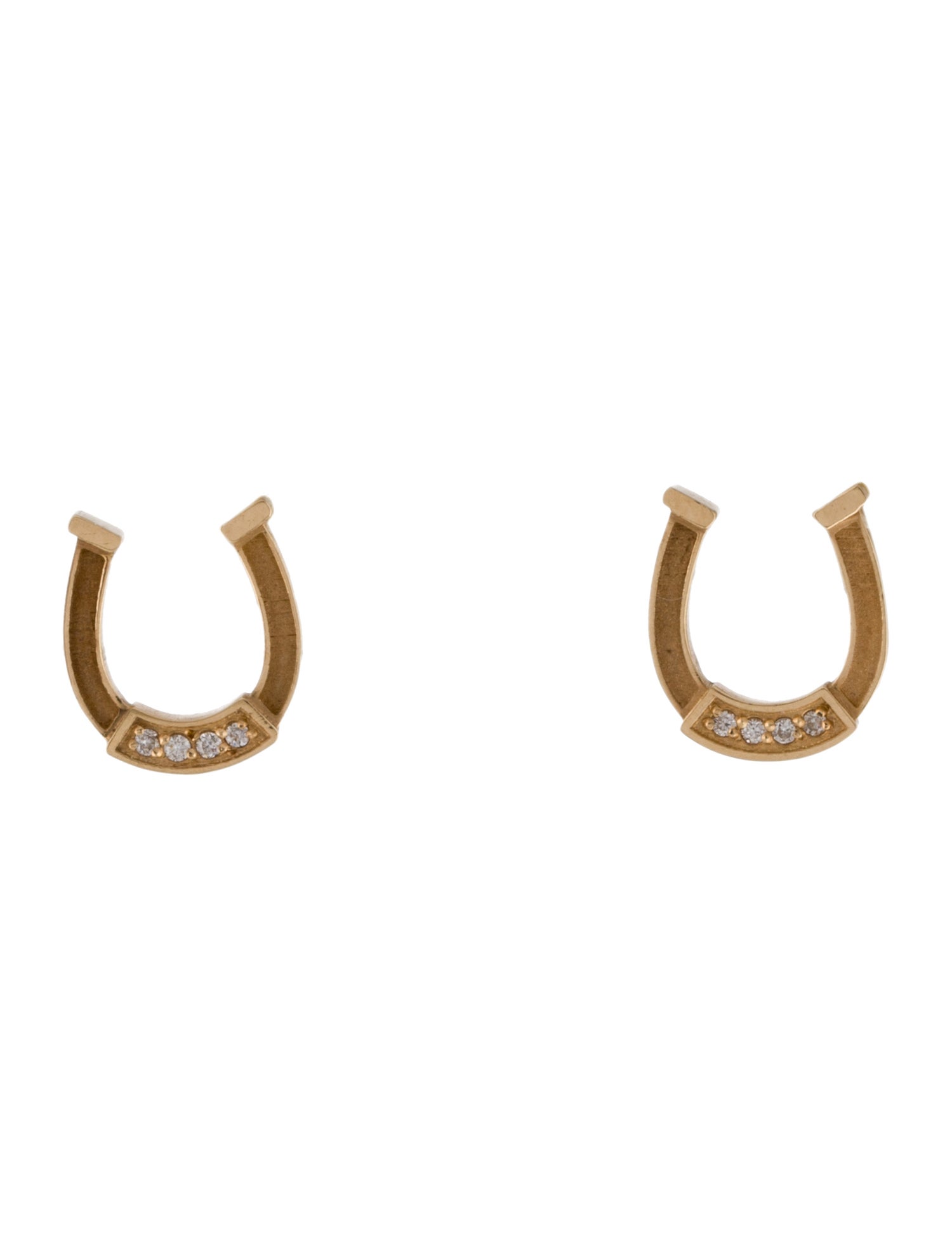 Established Jewelry 18K Diamond Mini Horseshoe Stud Earrings