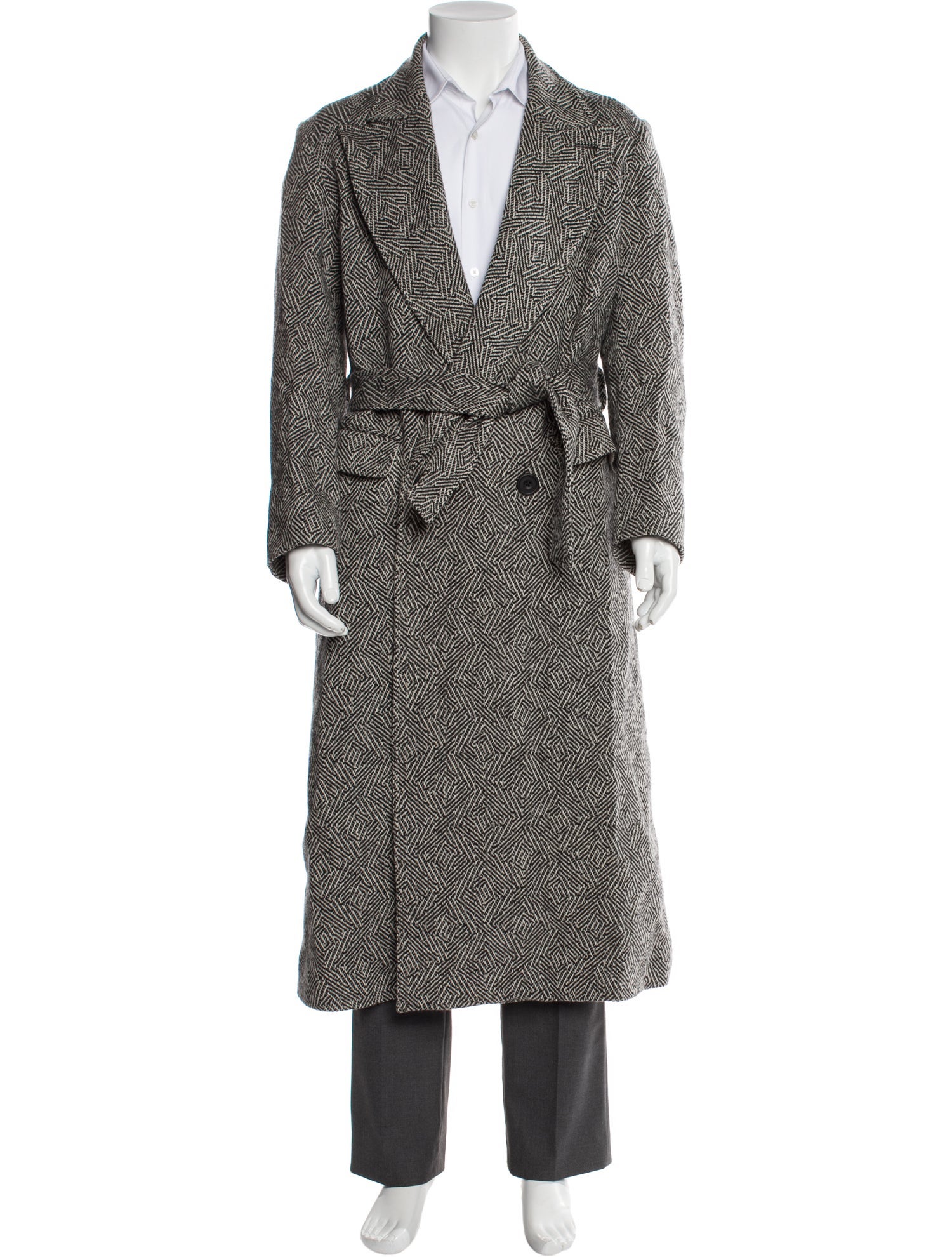E.Tautz Wool Printed Trench Coat