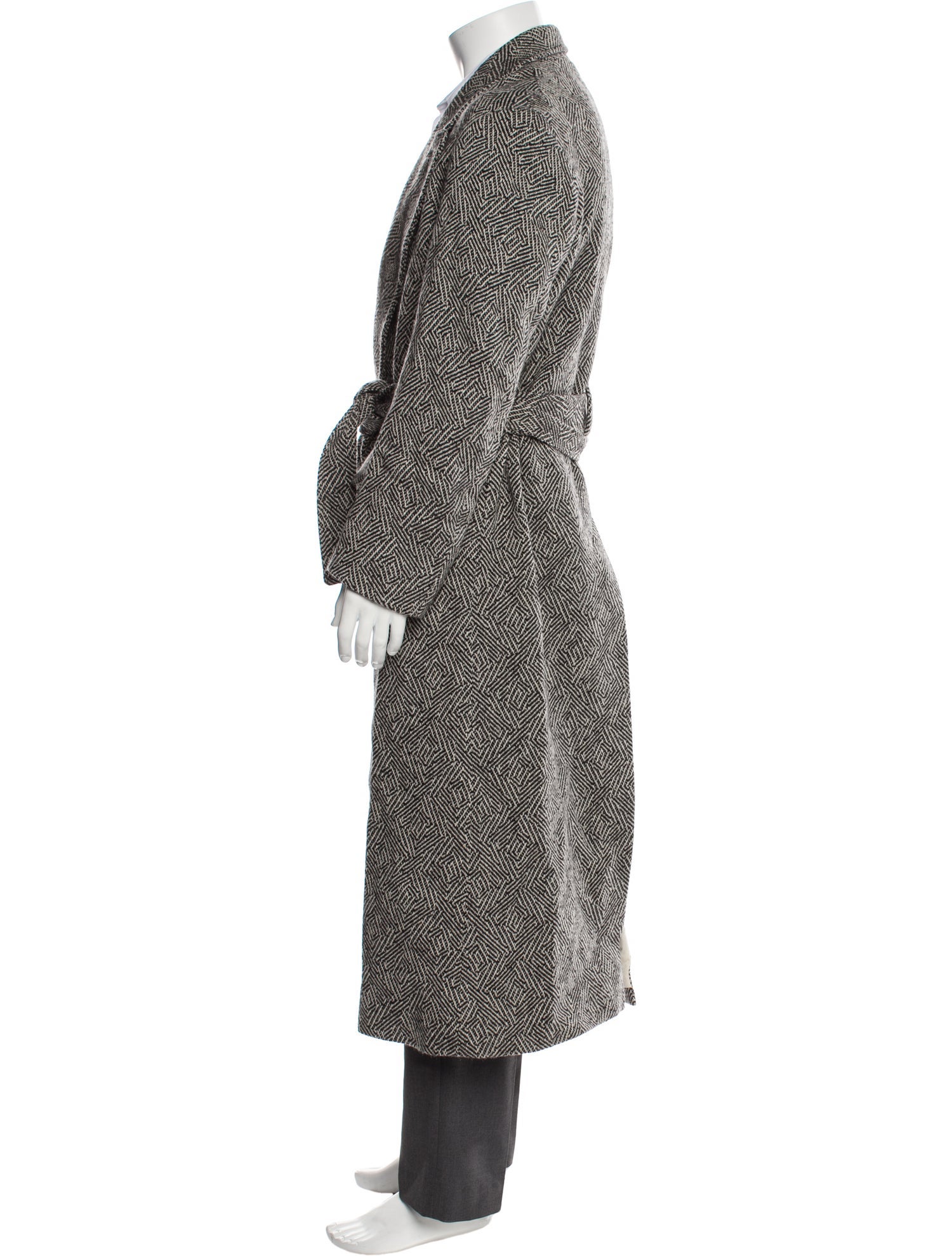 E.Tautz Wool Printed Trench Coat