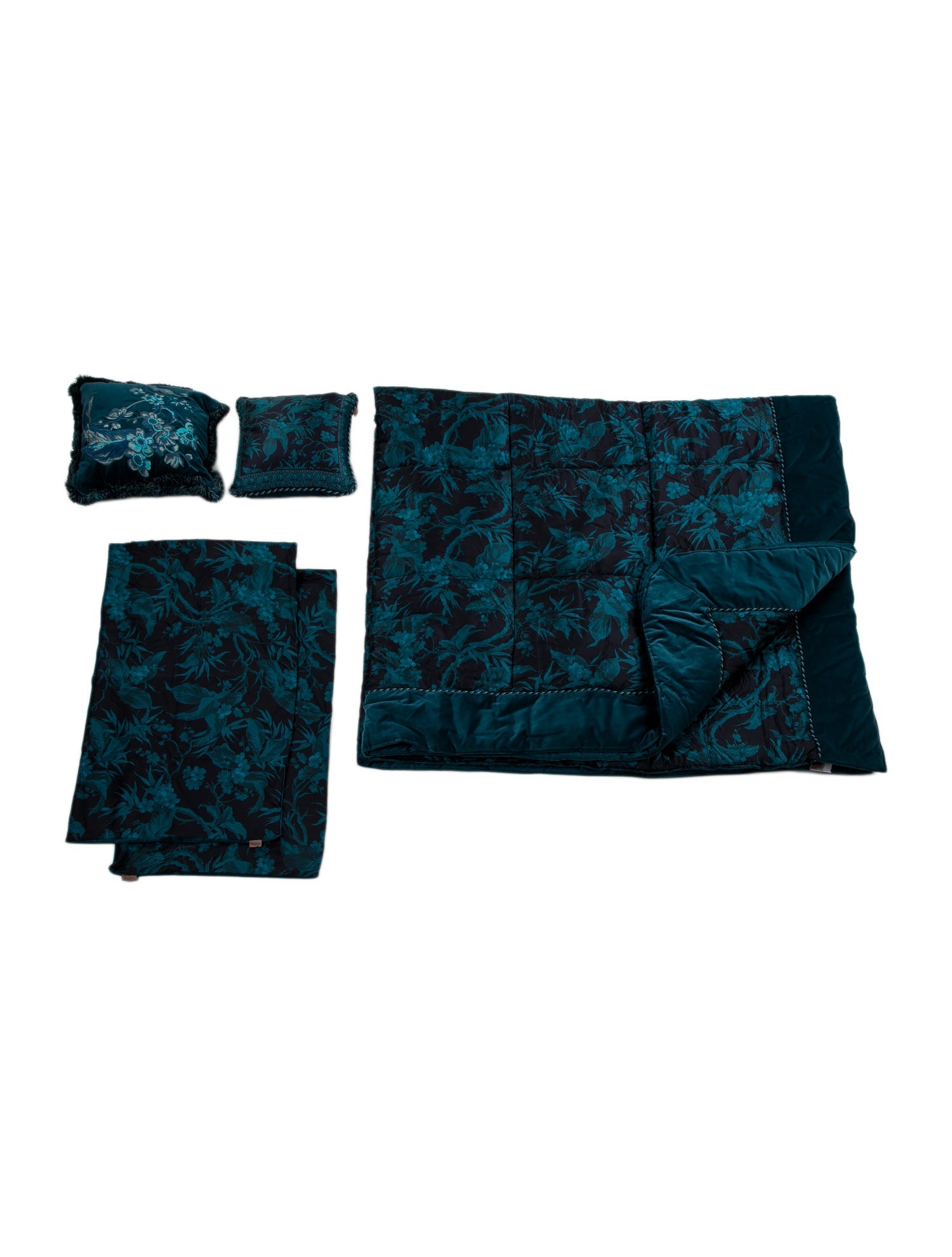 Etro Home Peach 3-Piece Duvet Set In Navy w/ Tags