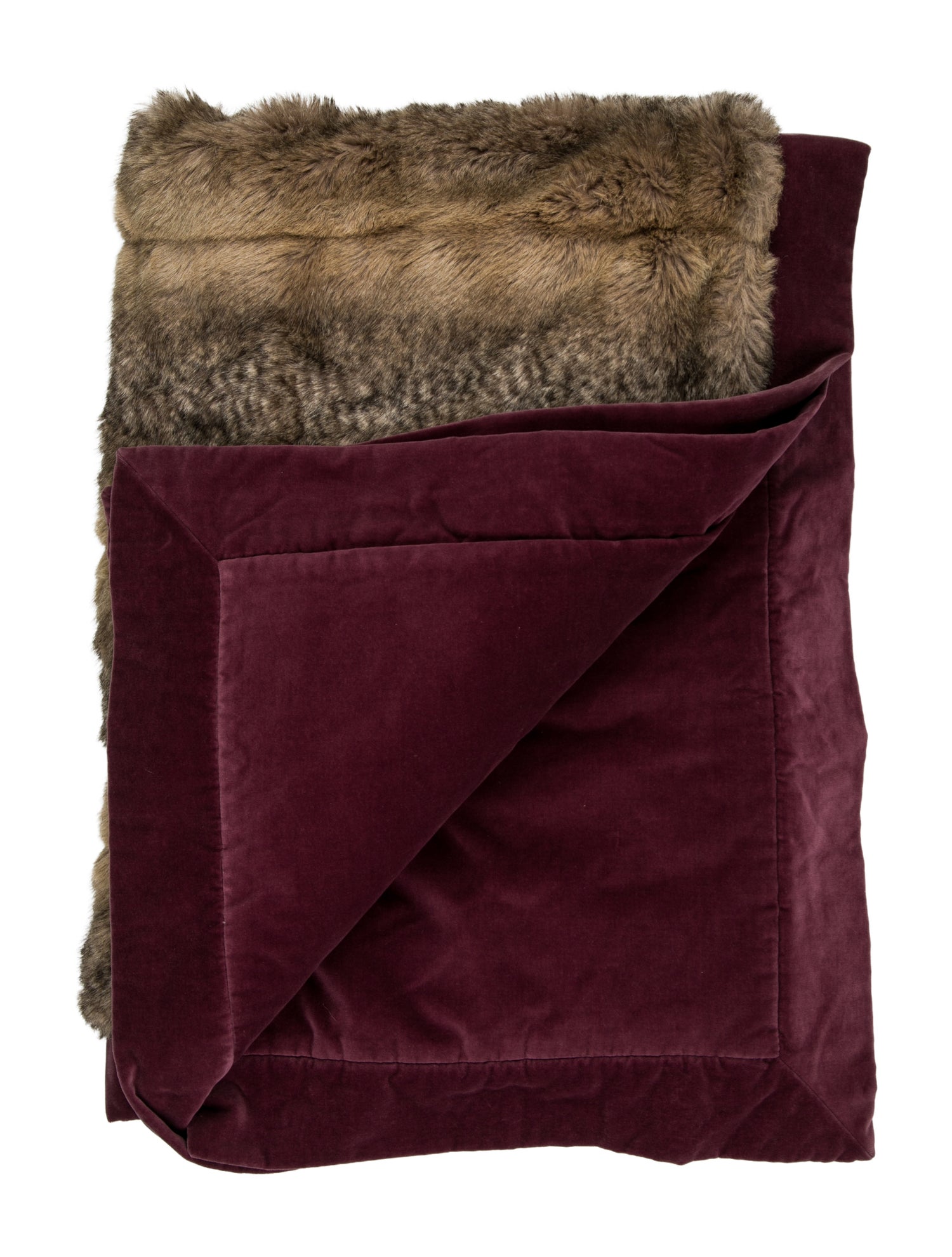 Etro Home Faux Fur & Velvet Blanket