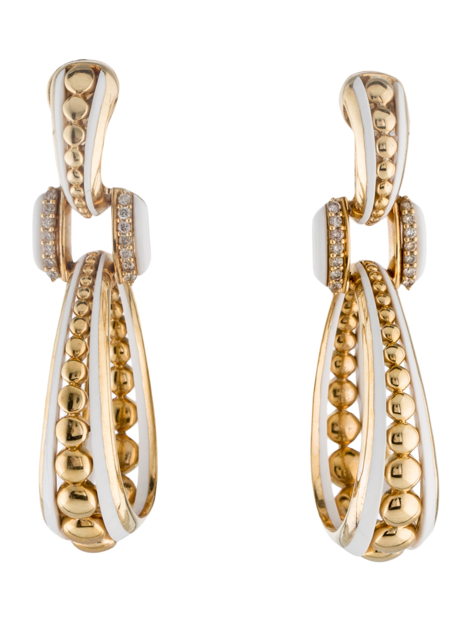Etho Maria 18K Diamond & Ceramic Cabouchon Drop Earrings
