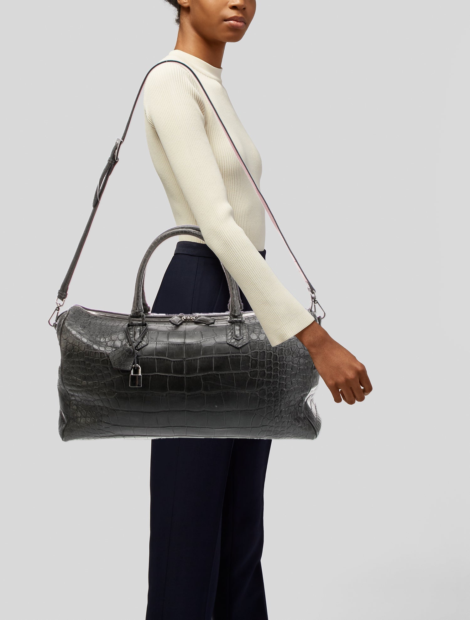 Ethan K Crocodile Weekender Bag