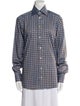 Eton Polka Dot Print Long Sleeve Button-Up Top