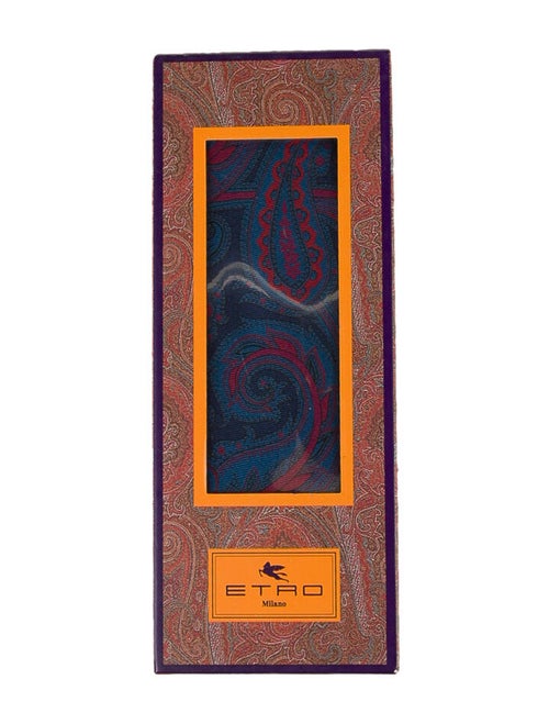 Etro Paisley Silk Tie blue