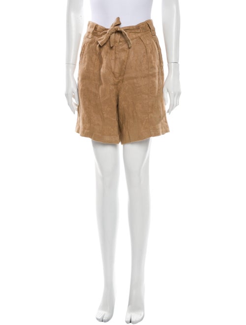 Etro Linen Knee-Length Shorts Brown
