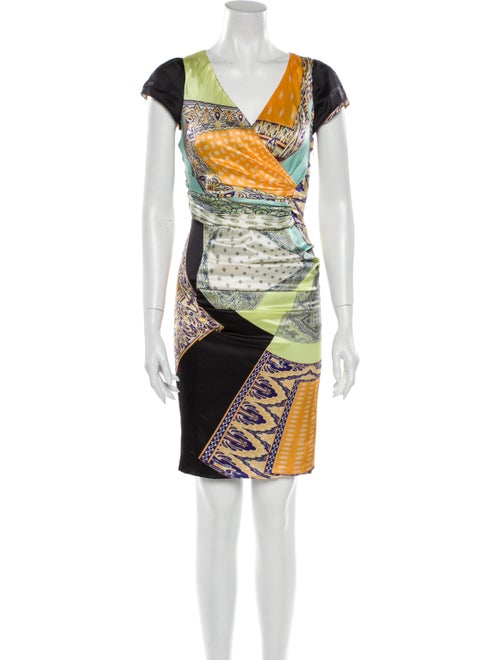 Etro Silk Knee-Length Dress Orange