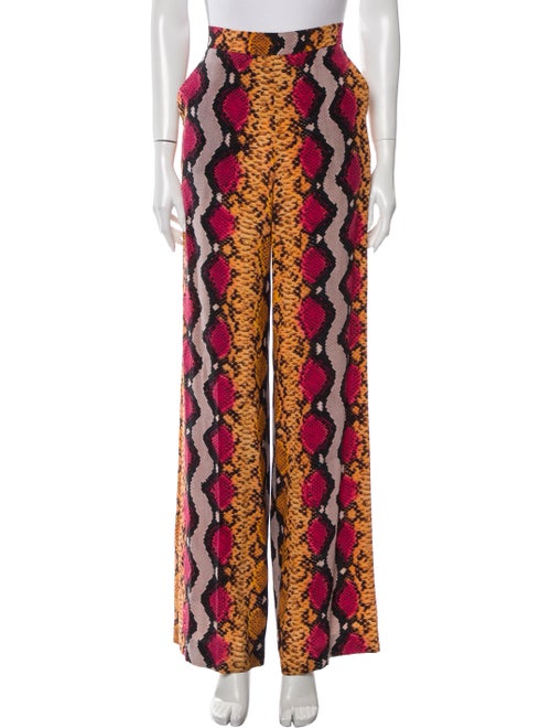 Etro Silk Wide Leg Pants Orange