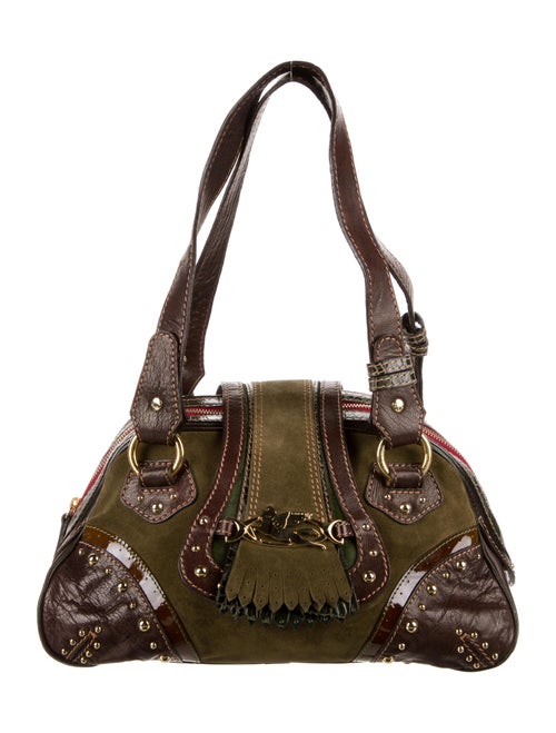 Etro Patchwork Shoulder Bag Green