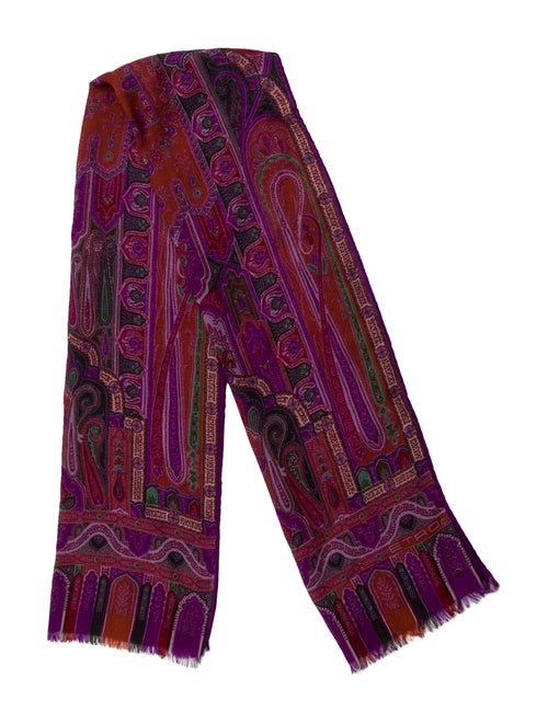Etro Wool-Silk Printed Scarf Purple