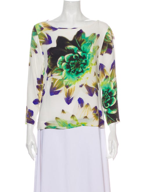 Etro Printed Bateau Neckline Blouse White