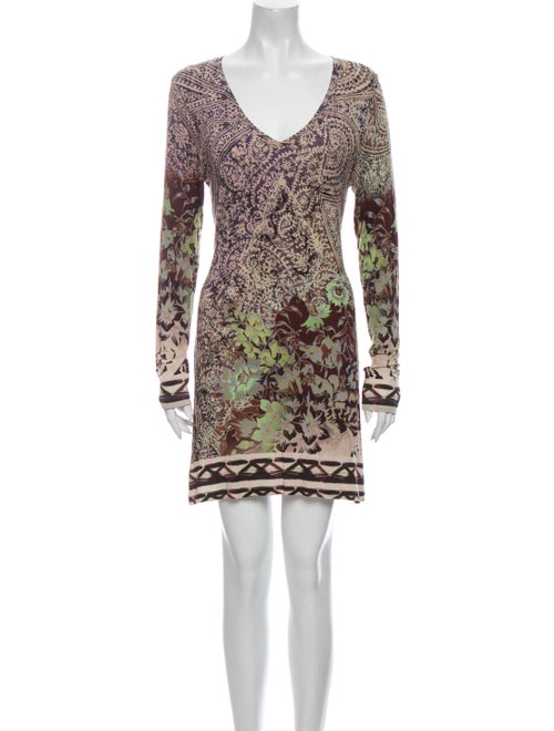 Etro Printed Mini Dress Brown
