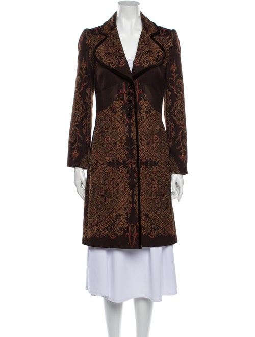 Etro Paisley Print Coat Brown