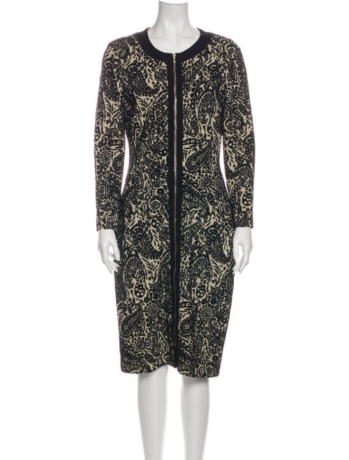 Etro Paisley Print Midi Length Dress Black