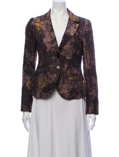 Etro Silk Printed Blazer Black
