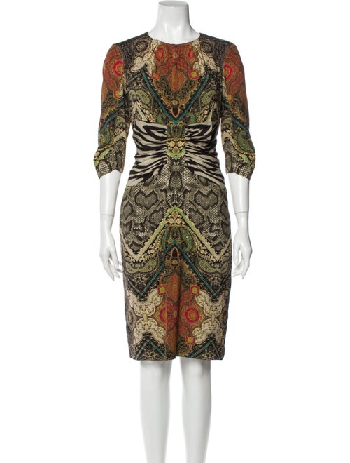Etro Silk Knee-Length Dress Brown