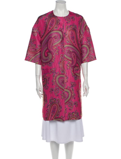 Etro Paisley Print Coat Pink