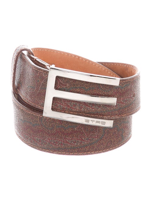 Etro Paisley Leather Belt brown