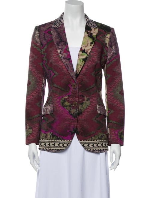 Etro Wool Printed Blazer Wool
