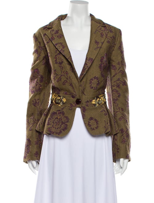 Etro Wool Printed Blazer Wool