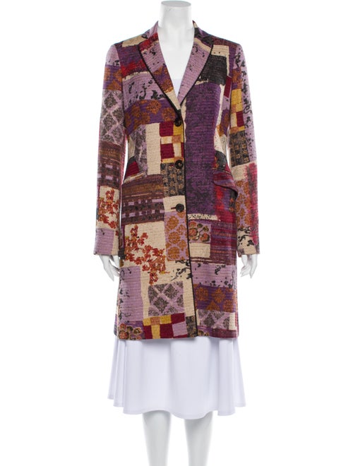 Etro Printed Trench Coat Purple