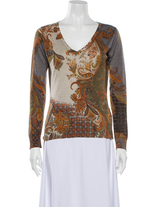 Etro Silk Paisley Print Sweater