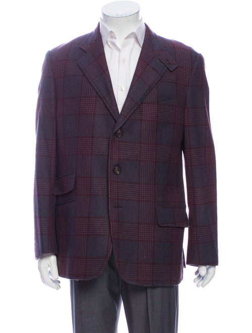 Etro Wool Plaid Print Blazer Wool