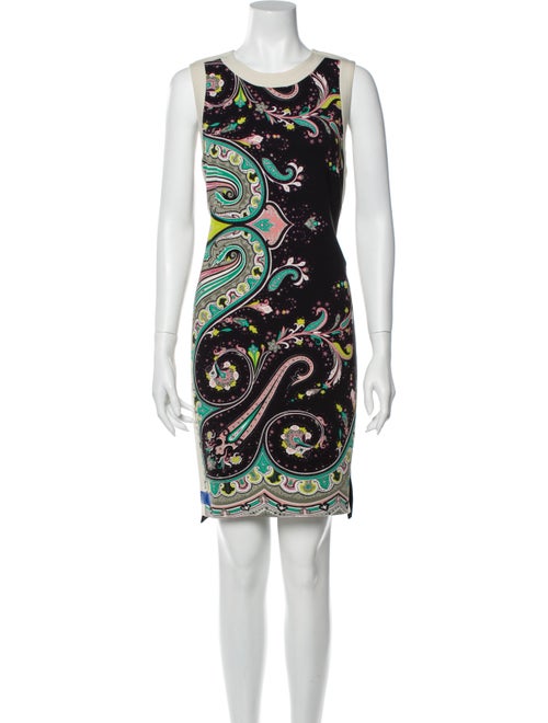 Etro Paisley Print Knee-Length Dress Black