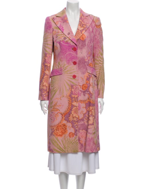 Etro Silk Printed Coat Pink