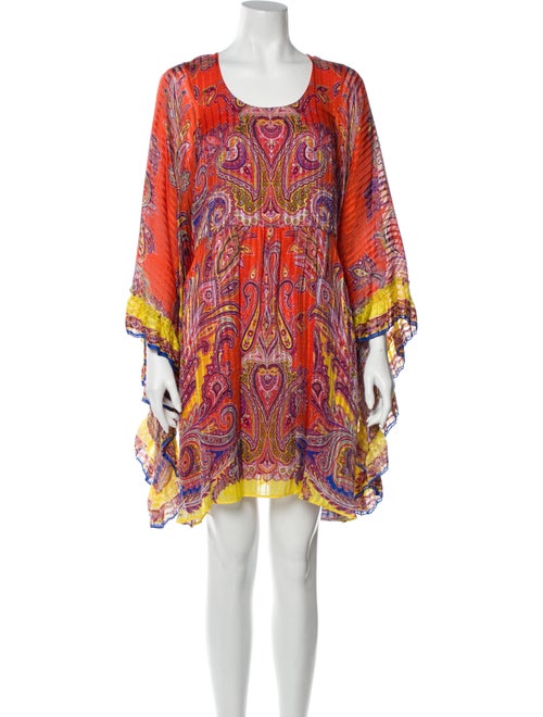 Etro Silk Mini Dress Orange