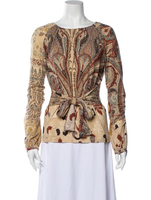 Etro Paisley Print Scoop Neck Blouse