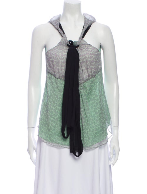 Etro Silk Printed Blouse Grey