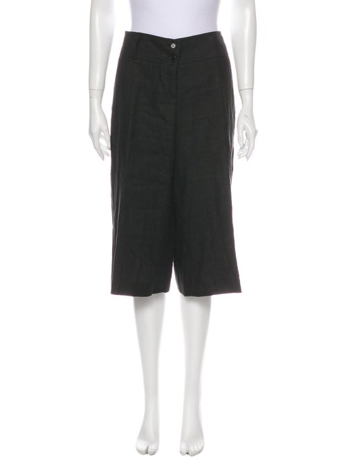 Etro Linen Wide Leg Pants Black