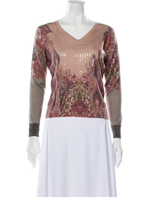Etro Silk Printed Sweater Pink