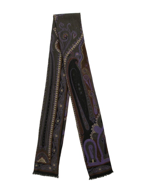 Etro Wool & Silk Scarf Purple