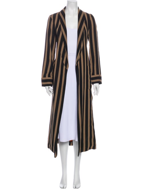 Etro Striped Coat Brown