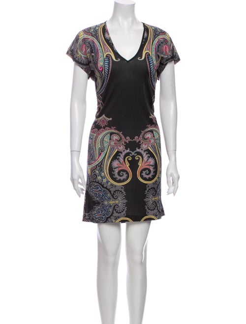 Etro Paisley Print Mini Dress Black