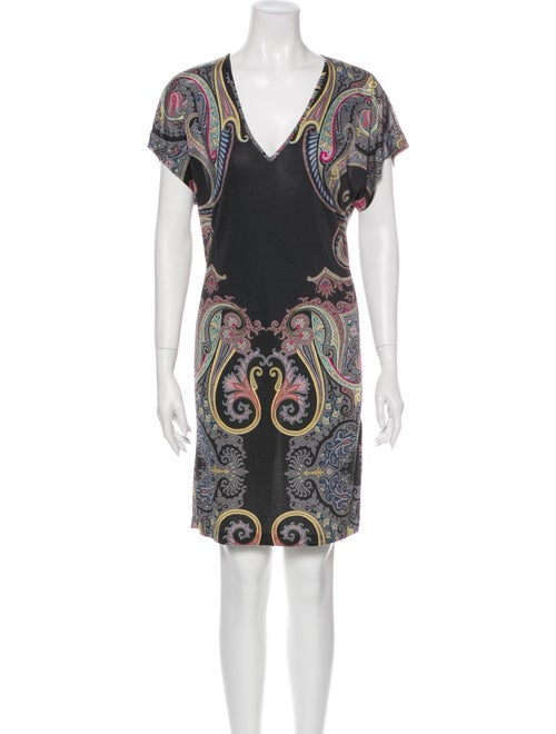 Etro Paisley Print Mini Dress Black
