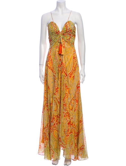 Etro Silk Long Dress Yellow