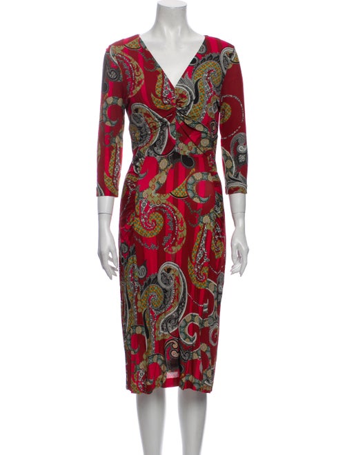 Etro Paisley Print Mini Dress Red