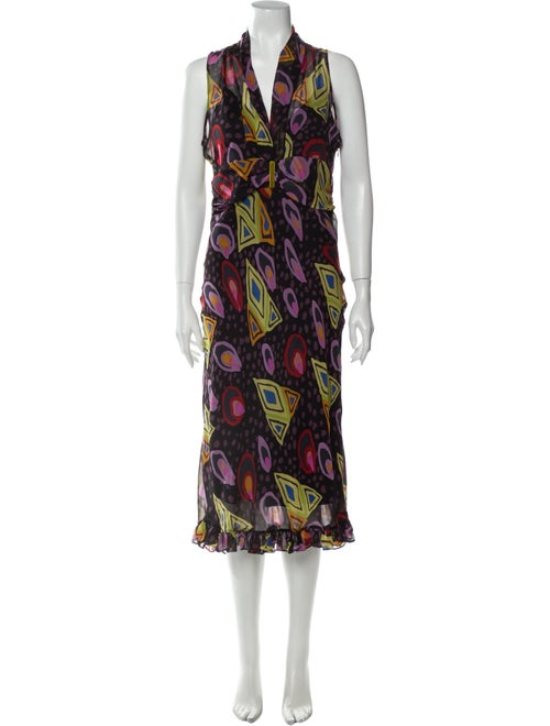 Etro Silk Long Dress Black