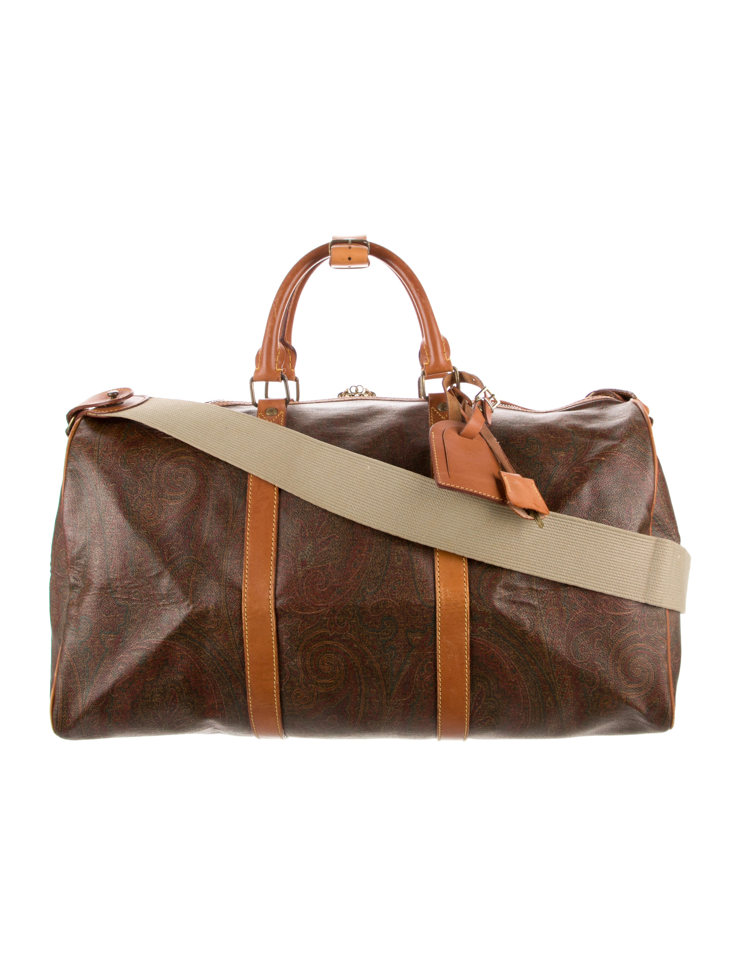 Etro Coated Canvas Travel Bag Brown Luggage and Travel, Handbags ETR157393 The RealReal